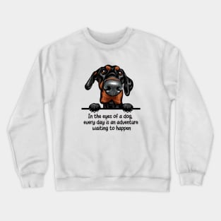 In the eyes of a dog,  every day is an adventure  waiting to happen Crewneck Sweatshirt